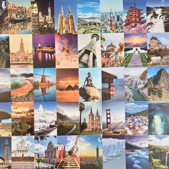 Travel Wall Collage Kit 50 Prints – World Landmarks & Scenic Decor NEW VUDECO - Picture 5 of 9